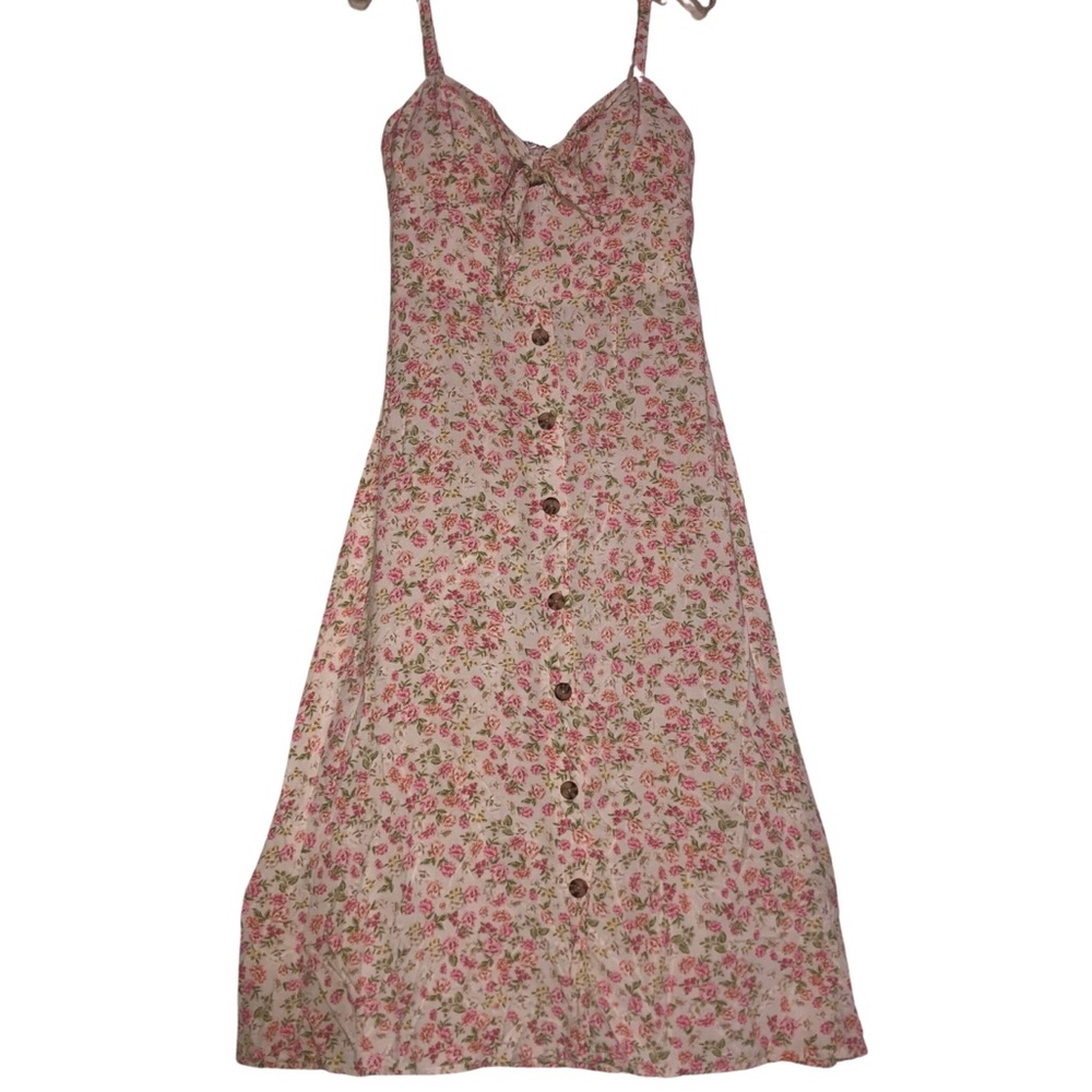AUW Brand Mauve/Pink Floral Midi Dress Med